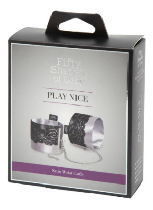 Play Nice Satin & Lace Wrist Cuffs